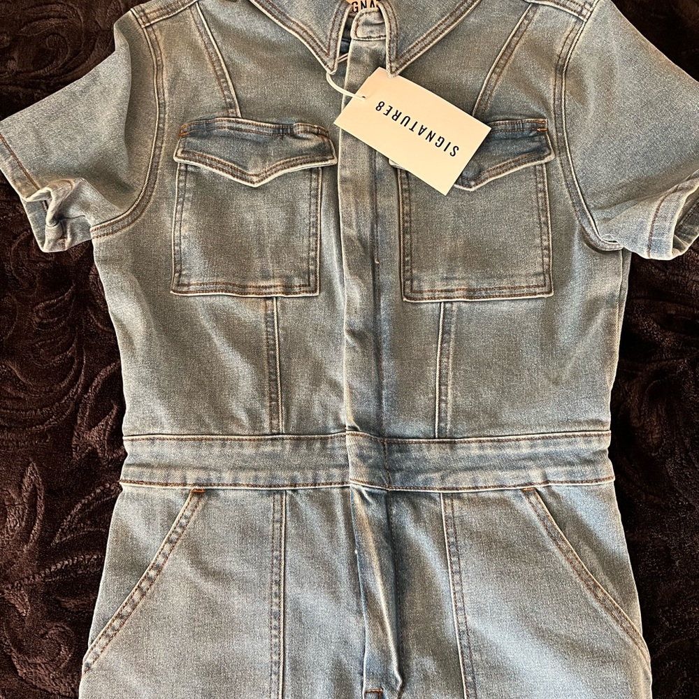 Signature Light Blue Denim Romper
